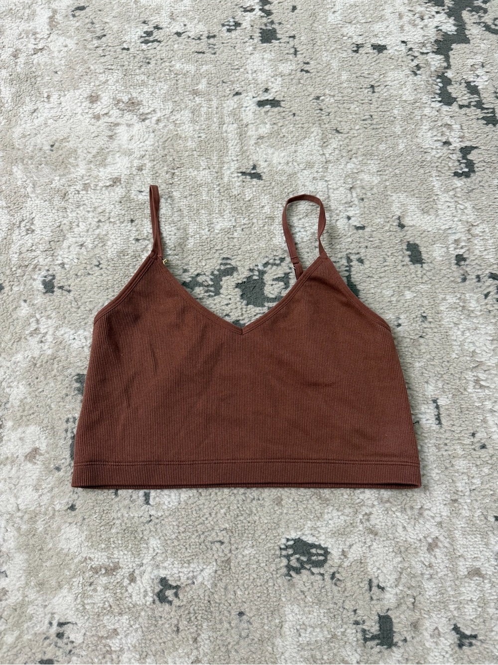 Abercrombie & Fitch Brown Ribbed Crop Tank Size Large